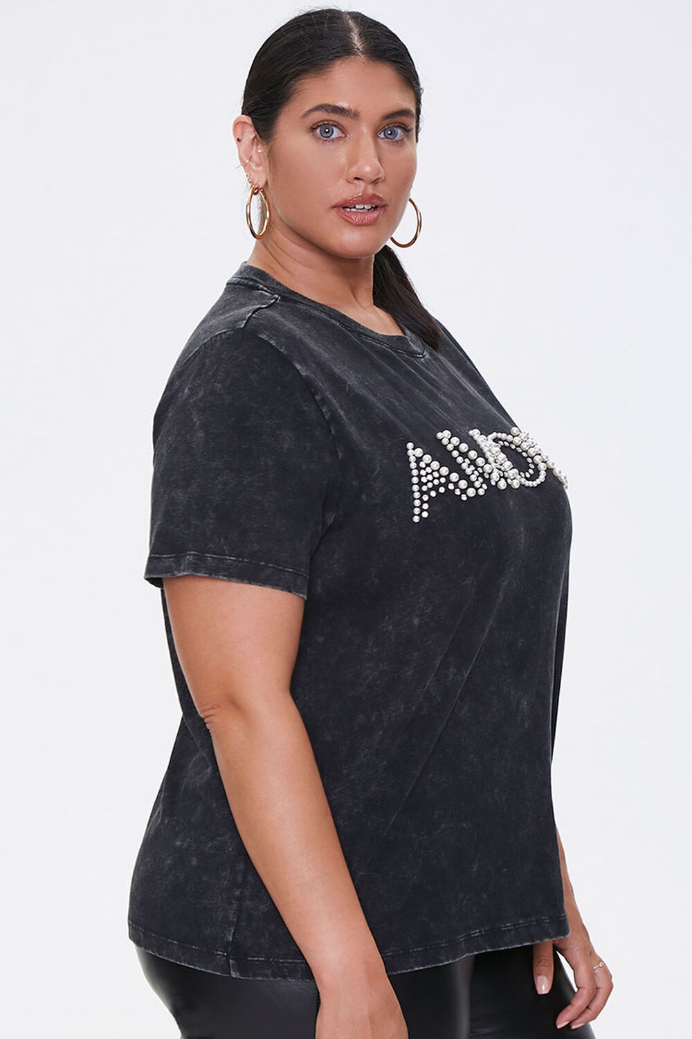 CHARCOAL/IVORY Plus Size Amour Graphic Tee, image 2