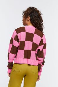 AZALEA/MERLOT Checkered Cardigan Sweater, image 3