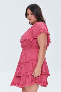 ROSE PETAL Plus Size Clip Dot Ruffled Dress, image 2