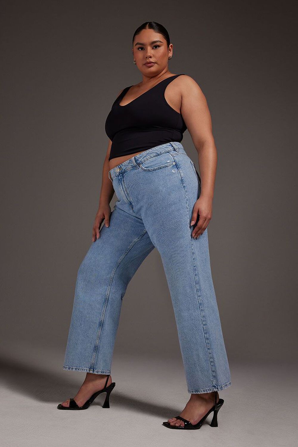 Plus Size High-Rise Straight Jeans