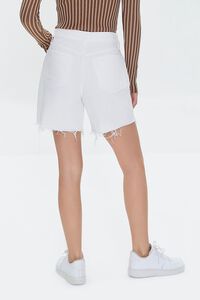 WHITE Frayed Denim Mom Shorts, image 4