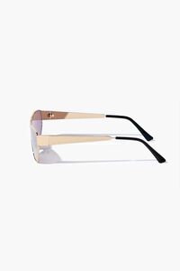 ROSE GOLD/ROSE Oval Frame Shield Sunglasses, image 3