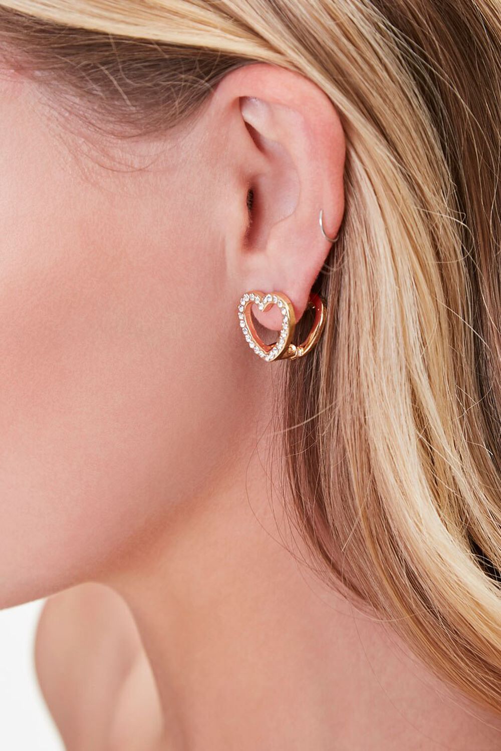 GOLD Heart Cutout Ear Jackets, image 1