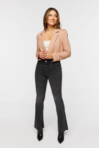 TAUPE Cropped Notched-Lapel Blazer, image 4