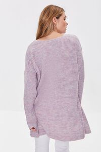 LAVENDER Marled Open-Front Cardigan Sweater, image 3