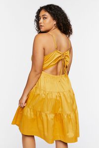 MATTE GOLD Plus Size Tiered Cami Mini Dress, image 3