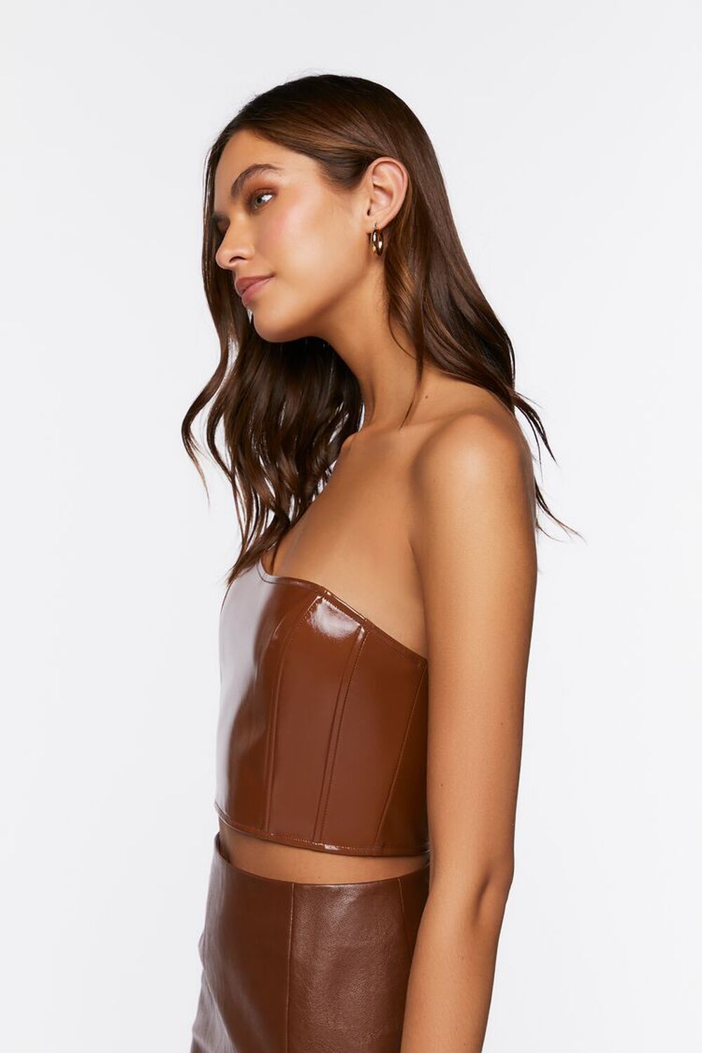 Faux Patent Leather Tube Top, image 2