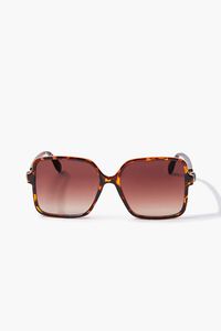 BROWN/BROWN Tinted Square Sunglasses, image 1
