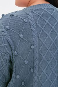 BLUE Plus Size Ball Knit Cardigan Sweater, image 5
