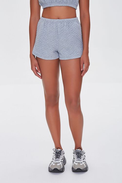 HEATHER GREY Quilted Dolphin Shorts, image 2