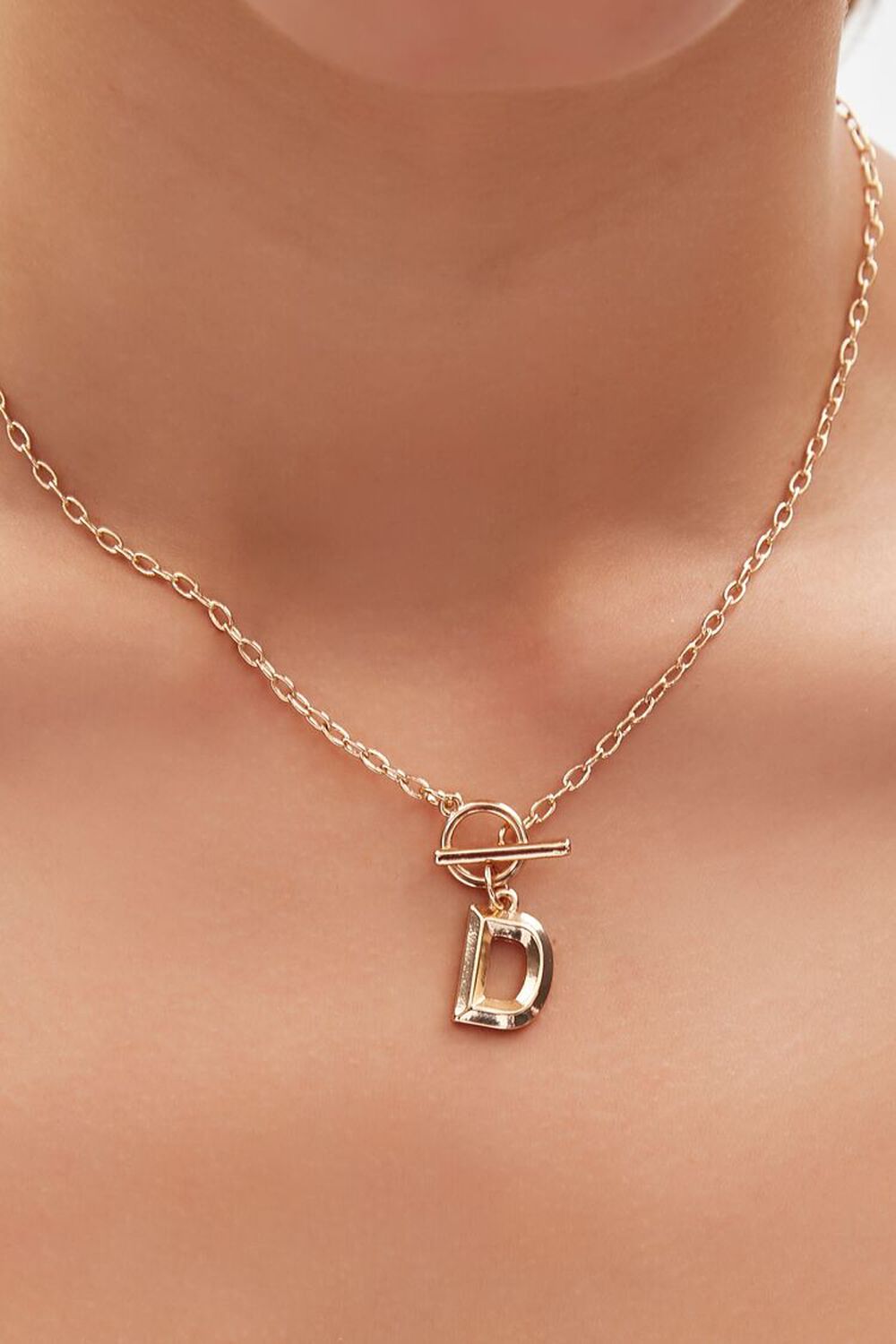 GOLD/D Initial Pendant Toggle Necklace, image 1
