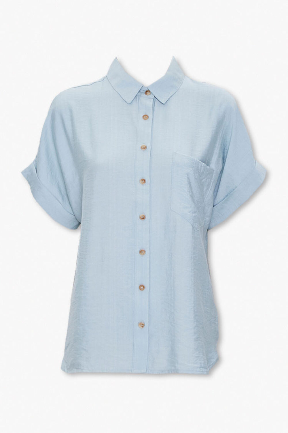 Cuffed-Sleeve Pocket Shirt