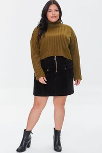 BROWN Plus Size Sweater-Knit Turtleneck Top, image 4