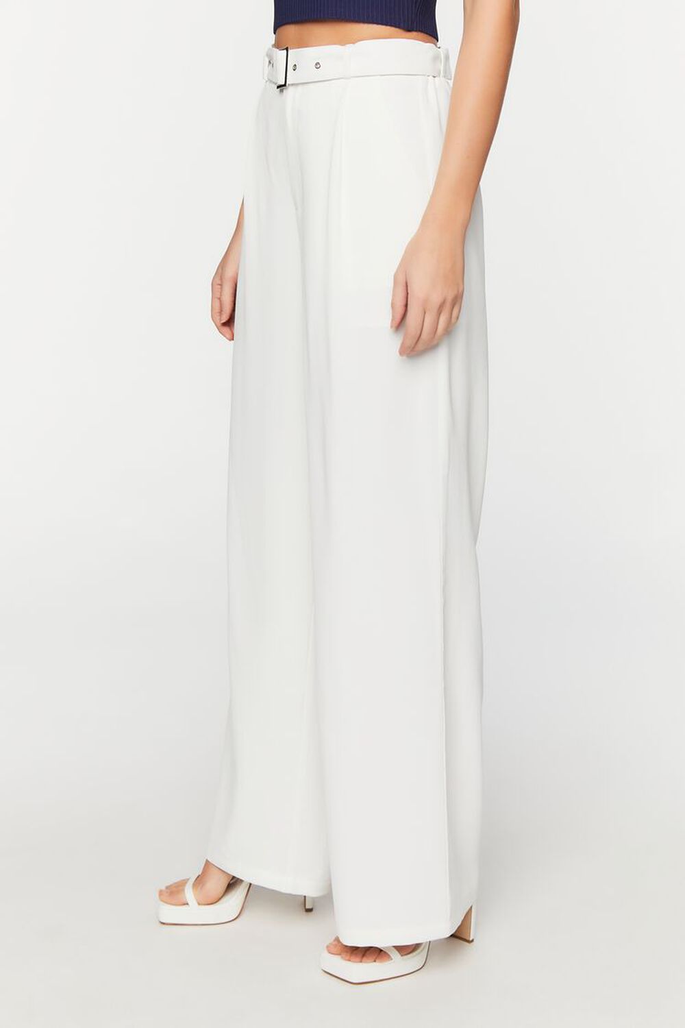 Belted High-Rise Wide-Leg Trousers, image 3