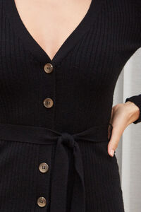 Ribbed Button-Down Sweater Dress, image 4