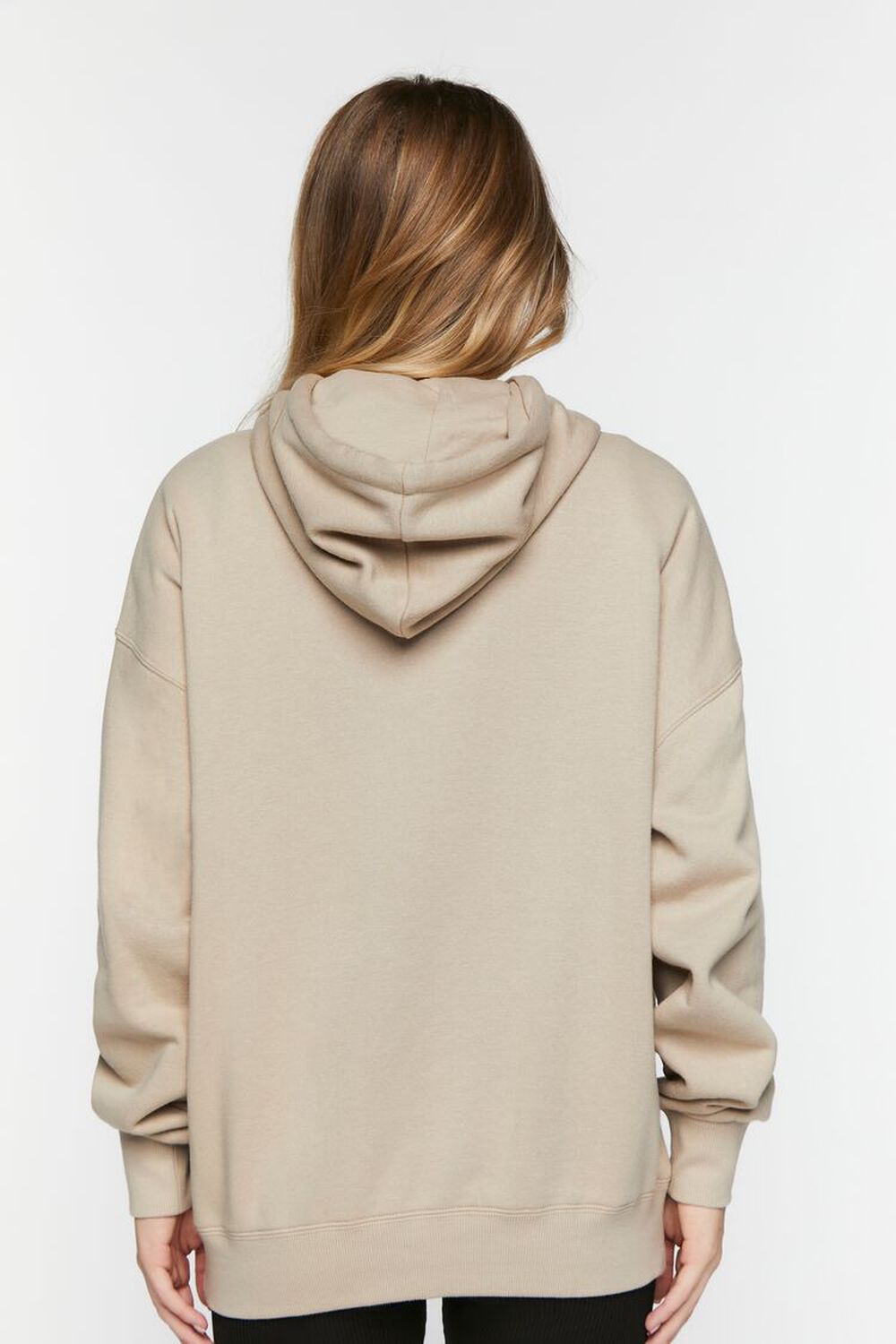 Fleece Knotted Drawstring Hoodie, image 3