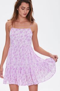 LAVENDER/MULTI Floral Print Mini Cami Dress, image 1