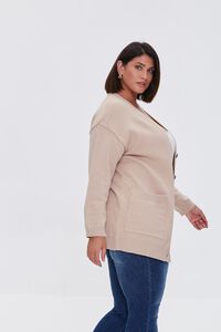 TAUPE Plus Size Cardigan Sweater, image 2