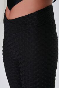 BLACK Textured Crisscross Leggings, image 5