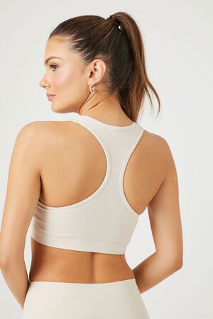 Forever 21 Women's Seamless Strappy Sports Bra Hibiscus
