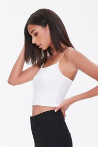 WHITE/GOLD Chain-Strap Cropped Cami, image 2