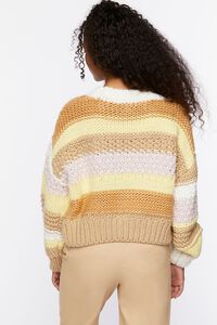 CREAM/MULTI Striped Purl Knit Sweater , image 4