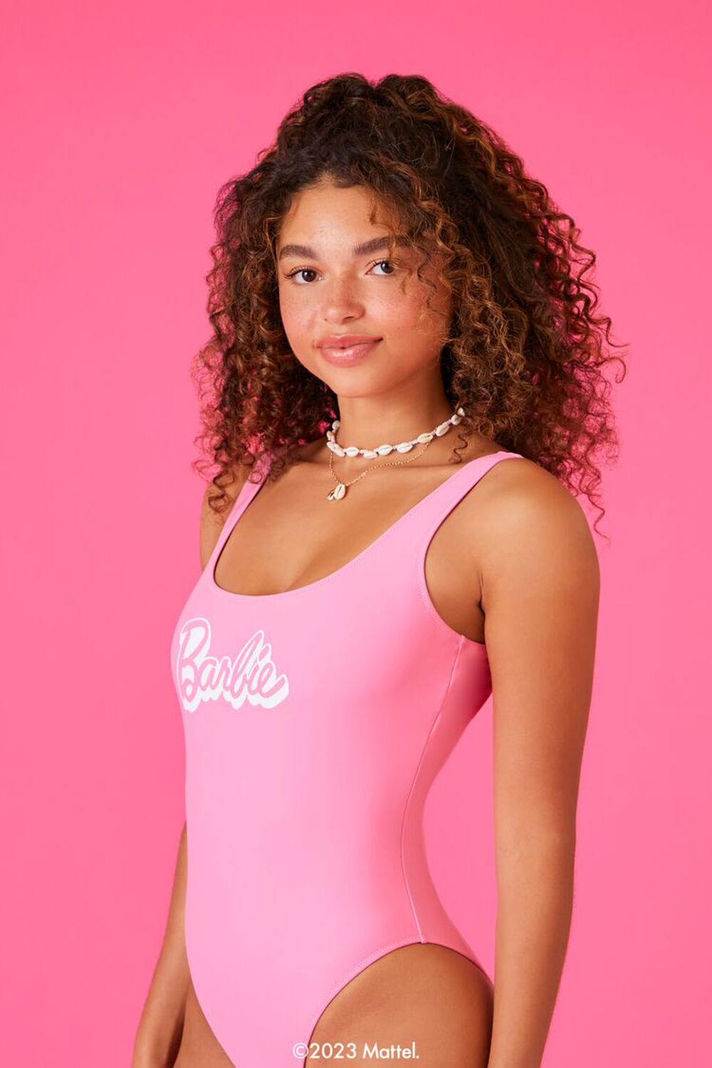 PINK/WHITE Barbie Graphic One-Piece Swimsuit, image 3