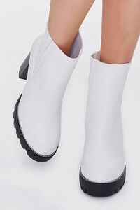 WHITE Block Heel Chelsea Boots, image 4