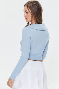 SKY BLUE Fitted Split-Neck Sweater, image 3