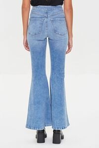 MEDIUM DENIM Recycled Cotton Faded Flare Jeans, image 4