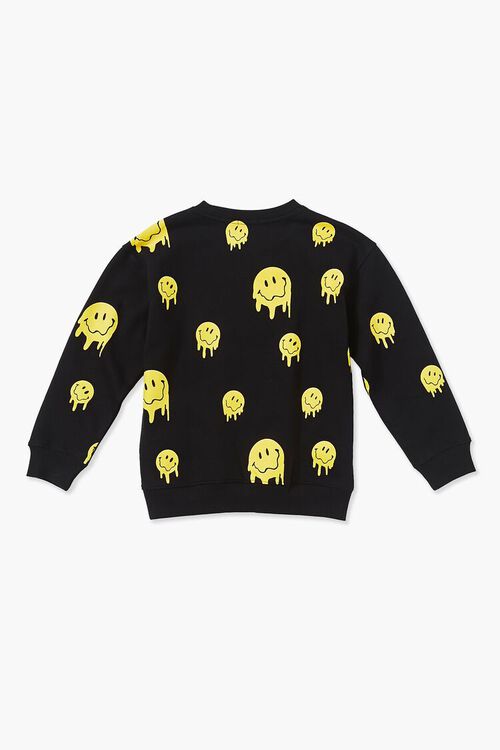 BLACK/YELLOW Girls Happy Face Pullover (Kids), image 2