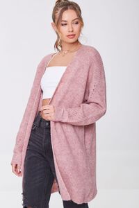 ROSE Marled Open-Front Cardigan Sweater, image 5