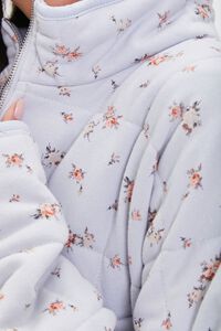 LIGHT BLUE/MULTI Floral Print Zip-Up Quilted Jacket, image 5