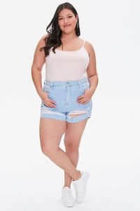 DUSTY PINK Plus Size Basic Cami Bodysuit, image 4