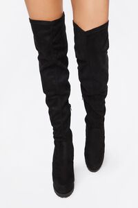 BLACK Faux Suede Over-The-Knee Boots, image 4