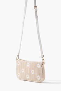 WHITE Embroidered Daisy Crossbody Bag, image 2