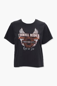 CHARCOAL Plus Size Thrill Rider Graphic Tee, image 1