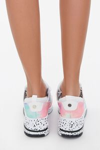 FUCHSIA/MULTI Glitter-Toe Patternblock Sneakers, image 3