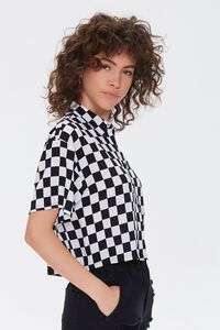 WHITE/BLACK Checkered Print Shirt, image 2