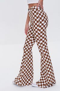 CREAM/BROWN Checkered Flare Jeans, image 3