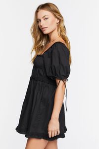 BLACK Puff-Sleeve Mini Dress, image 2
