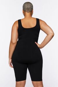 BLACK Plus Size Fitted Tank Romper, image 3