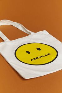 WHITE/MULTI Men Airwalk Happy Face Tote Bag, image 4