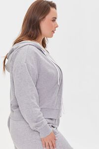 HEATHER GREY Plus Size French Terry Zip-Up Hoodie, image 2