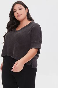 CHARCOAL Plus Size High-Low Tee, image 1