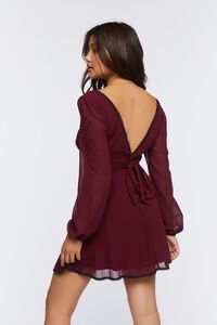 BURGUNDY Lace-Trim Mini Dress, image 3