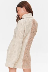 TAUPE/IVORY Cable Knit Sweater Dress, image 3