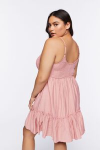 ADOBE ROSE Plus Size Ruched Cami Mini Dress, image 3