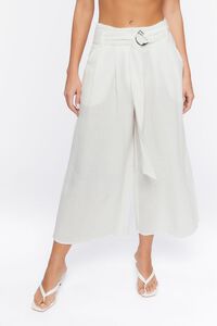 WHITE Belted Gaucho Pants, image 2