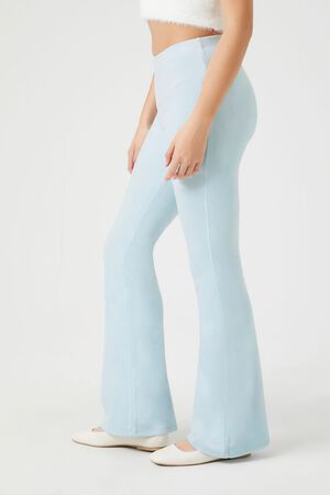 Womens Blue Flare Pants